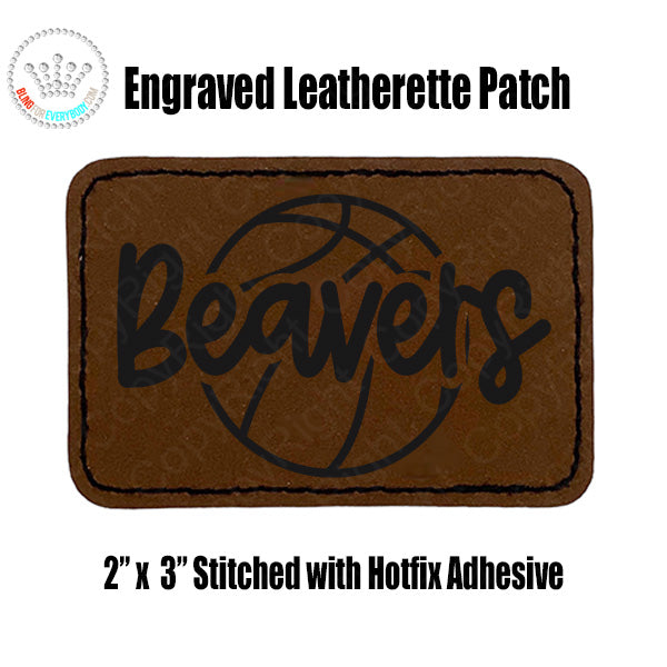 Beavers Basketball Patch Engraved Leatherette Stitched Patch #25504