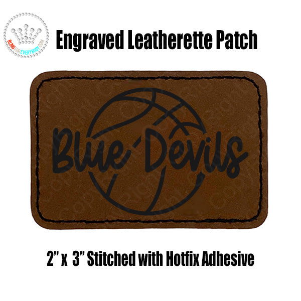 Blue Devils Basketball Patch Engraved Leatherette Stitched Patch #25507